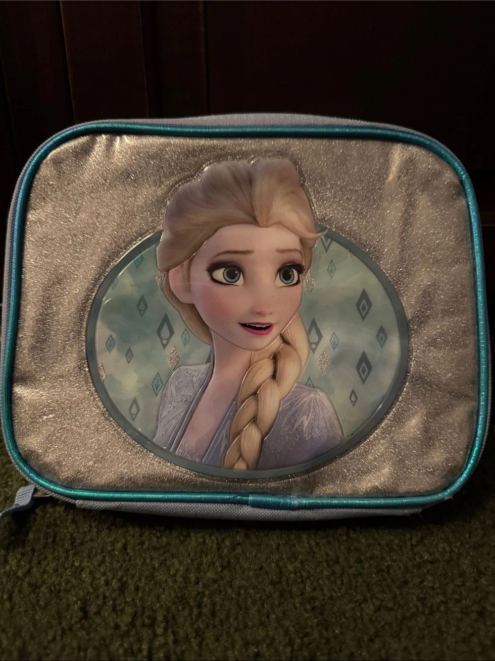 Disney Elsa Sparkle Lunch Tote in Silver and Teal
